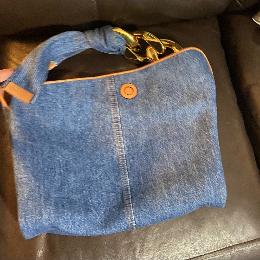 JW Anderson Denim Shoulder Bag with Gold Chain